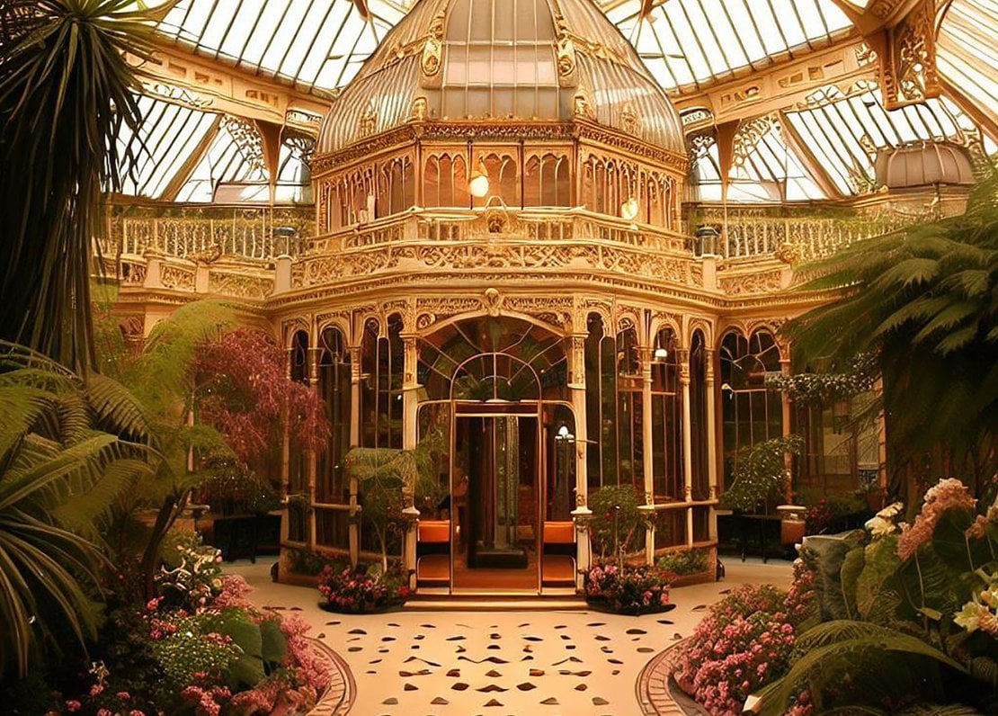 Ostentatious Victorian conservatory interior 