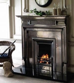pewter cast iron fireplace