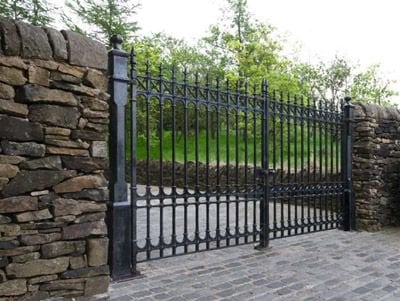 Colchester driveway gate with stone piers