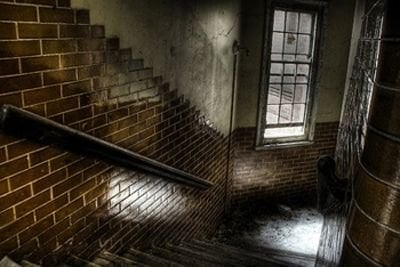 Glazed brick stairwell