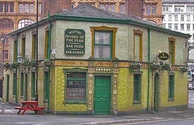 Pub with external tiles to create a colourful pub façade