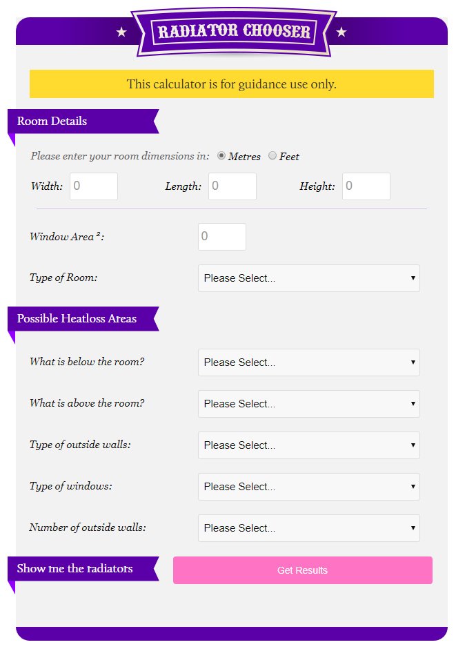 Radiator BTU Calculator