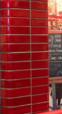 Red glazed brick pillar