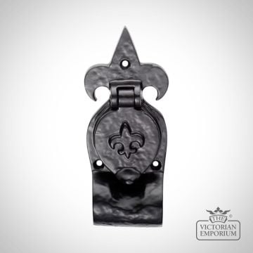 Fleur De Lys Cylinder Door Pull - Black Antique