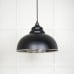 Harlow pendant light in hammered nickel with black exterior 45472eb 1 l