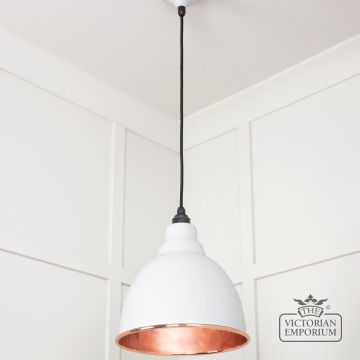 Brindle Pendant Light In Smooth Copper With Flock Exterior 49500sf 2 L