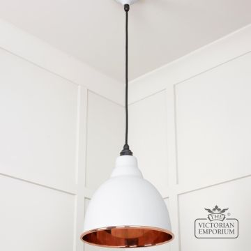 Brindle Pendant Light In Smooth Copper With Flock Exterior 49500sf 3 L
