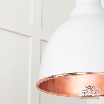 Brindle Pendant Light In Smooth Copper With Flock Exterior 49500sf 4 L