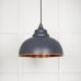 Harlow pendant light in smooth copper with Slate exterior 49501ssl 1 l