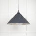 Hockliffe pendant light in smooth nickel and Slate exterior 49506sl 1 l