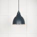 Brindle pendant light in Soot with white gloss interior 49507so 1 l