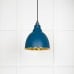 Brindle pendant light in Upstream with hammered brass interior 49517u 1 l