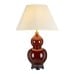Harbin Oxblood Red Table Lamp with Porcelain Base and Fabric Shade dl harbin tl oxb