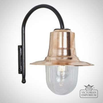 Goose Neck Outdoor Copper Wall Light in a Choice of Sizes