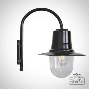 Goose Neck Outdoor Black Wall Light in a Choice of Sizes