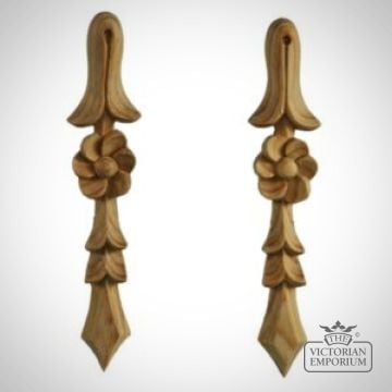 Pn608 Hand Carved Floral Drop Pine Country Flower 300x300
