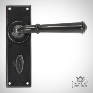 Black Regency Lever Lock or Latch or Bathroom Handle Set