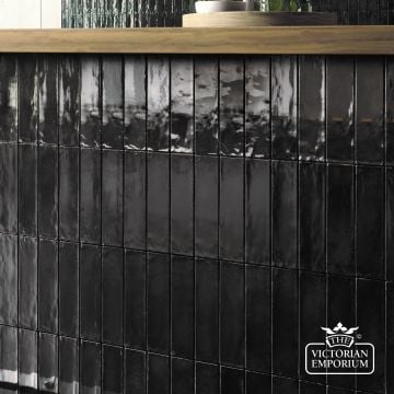 Glazed Brick Slip Metallic Black Setting