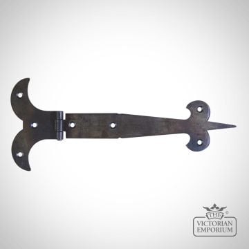 Fleur de Lys Door Hinge in Antique Iron