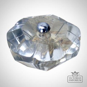 01083fgl38 Glass Faceted Cupboard Knob  Flower  Design 38mm