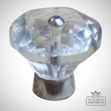 Flower Glass Faceted Knob.