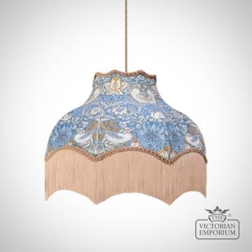 William Morris Acanthus Sage Deluxe Decorative Fringed Lamp Shade in a Choice of Sizes