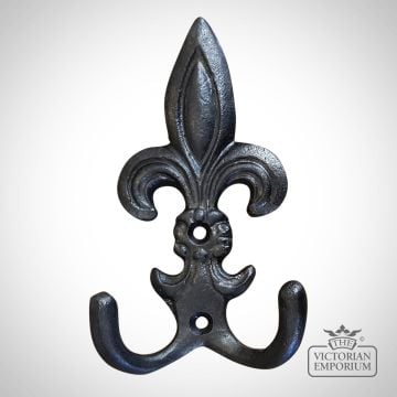 148694 30336hob100 Coat Hook Double Heraldry Fleur De Lys Oil Black 110mm (3)