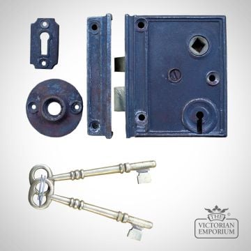 Vertical Rim Lever / Lock Set Cast Iron Vertical