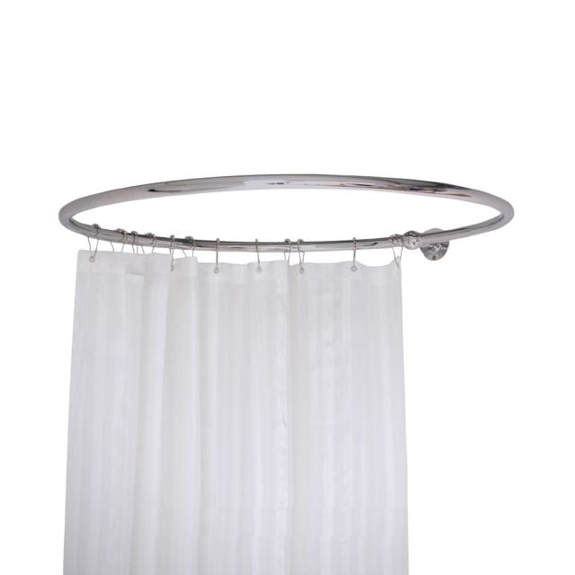 Round Shower Curtain Rail Chrome with One Wall Stay