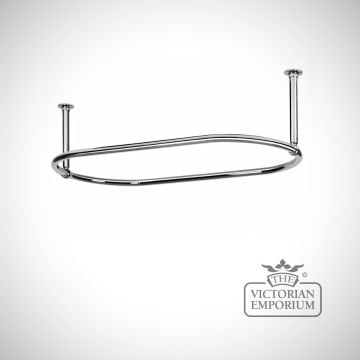 Oval Shower Curtain Rail Chrome with End stays