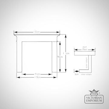 Fireplace Surround Dimensions Line Drawings Derry