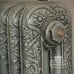 Radiator cast-iron traditional reclaimed victorian school old-classic decorative-daisy-french-grey-antiqued-close-up