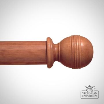 Traditional stained ribbed ball finial to match stained curtain poles