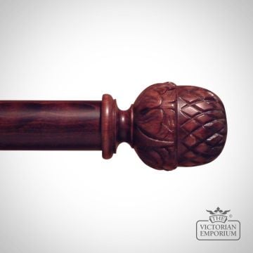 Traditional stained pomegranite finial to match stained curtain poles