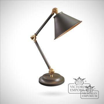 Provence Small Table Lamp In Dark Grey/aged Brass