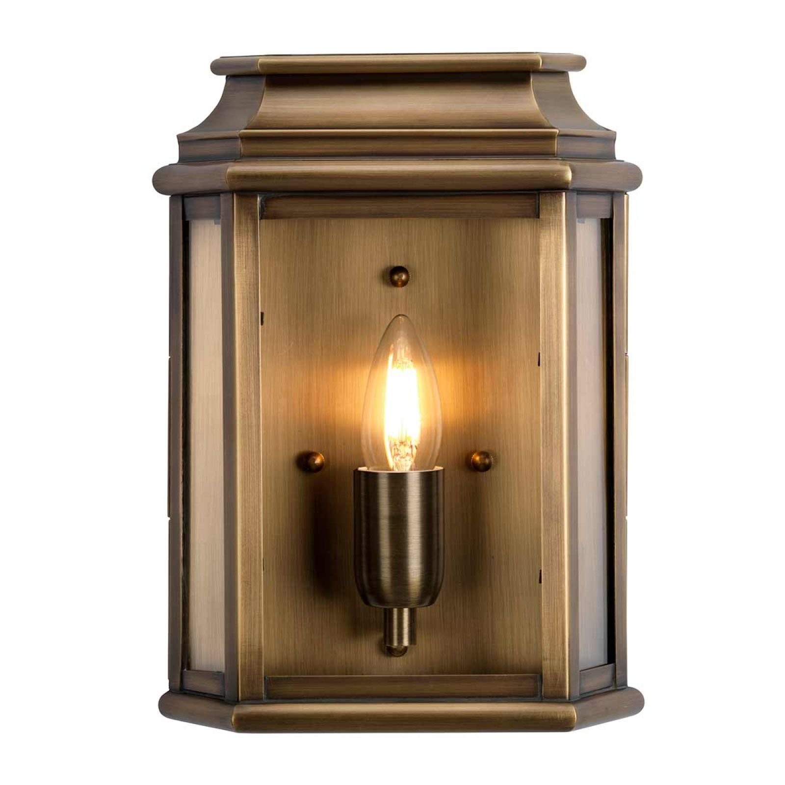 Martins Brass Wall Lantern - Antique Brass | Outdoor Wall Lights