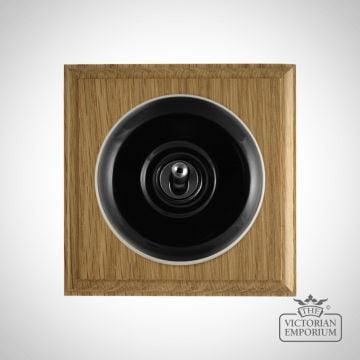 X1gang Single Toggle Period Light Switch Gloss Brown White Light Oak Base