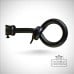 Black-painted-wrought-iron-loop-finial-for-curtain-pole-classic-period-victorian