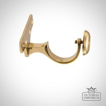 Tuscan Brass End Bracket For Wooden Curtain Pole