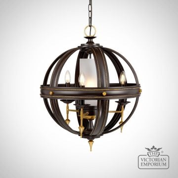 Regal 6 light chandelier in old rubbed bronze and gold