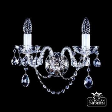 Two arm pretty crystal wall sconce