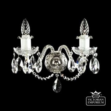 Stunning two arm crystal wall sconce