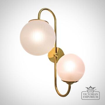 Double prismatic globe wall sconce