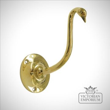 Brass Coat Hook with Victorian Crystal Knobs