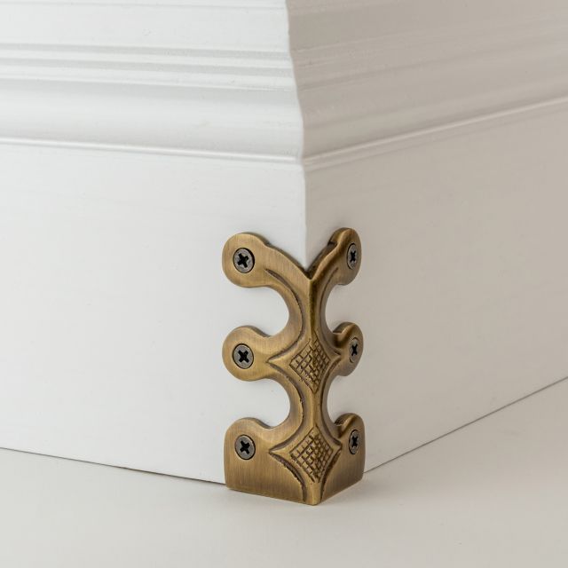 Solid Brass Skirting Board Corner Protectors (Skiffers)