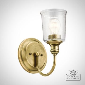 Waverley wall light in natural brass