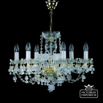 Frosted glass drop chandelier - gold