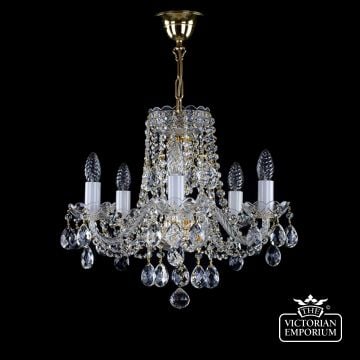 Bohemian Crystal Chandelier With Rope Twist Glass Arms
