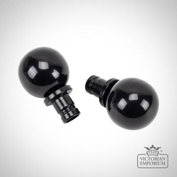 Black ball curtain finial (pair)