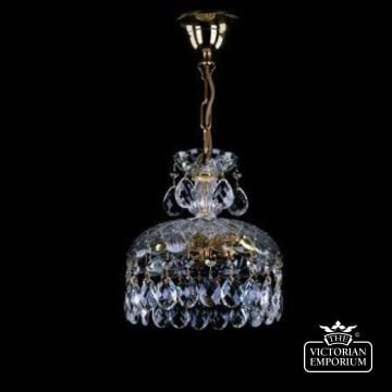 Tall Centrepiece Basket Chandelier With Lead Crystal Chains